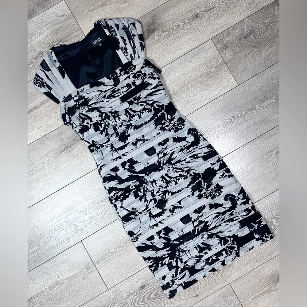 Adrianna Papell Floral Shutter Pleated Bodycon Dress